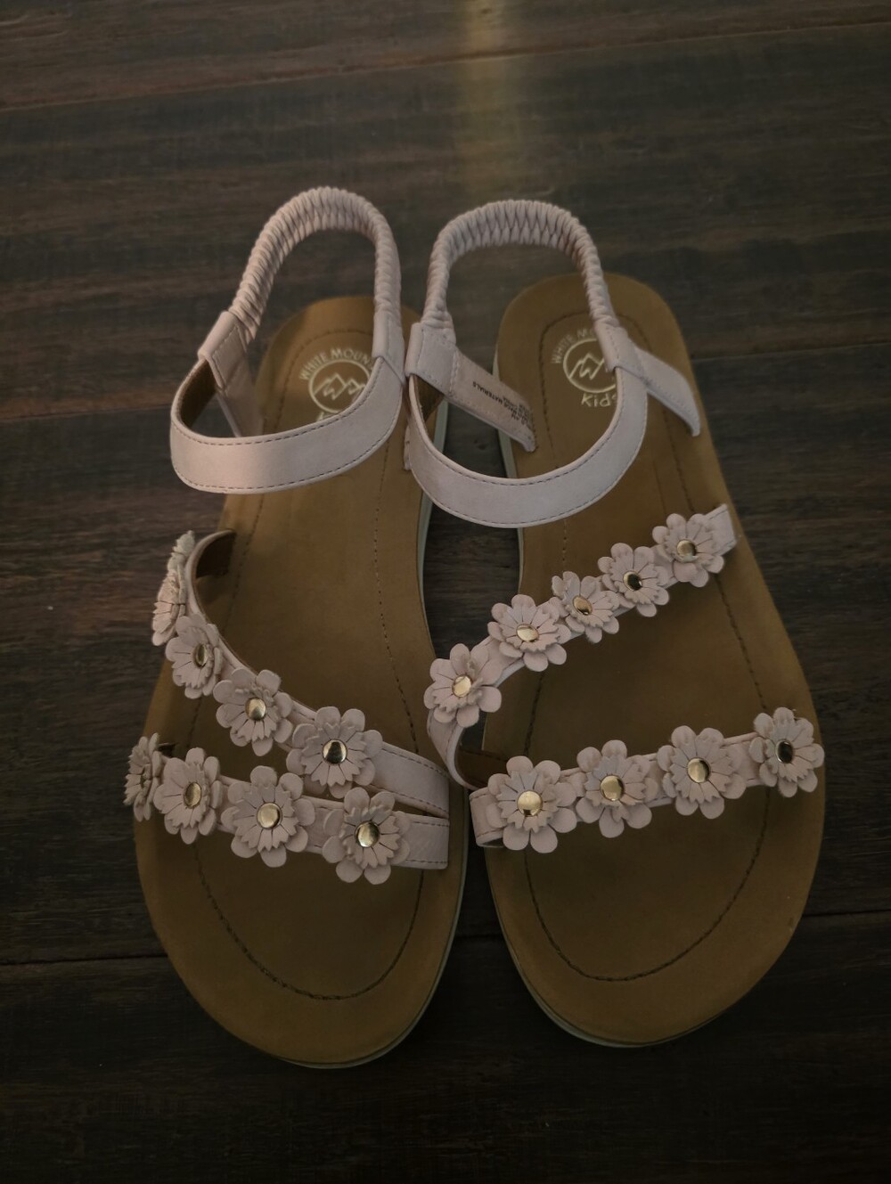 White Mountain Girls Pink Floral Strap Sandals